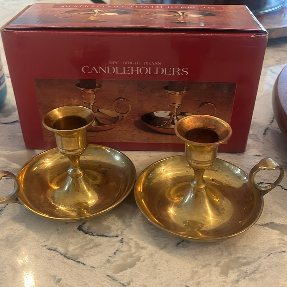 Vintage candle holders( Brass)